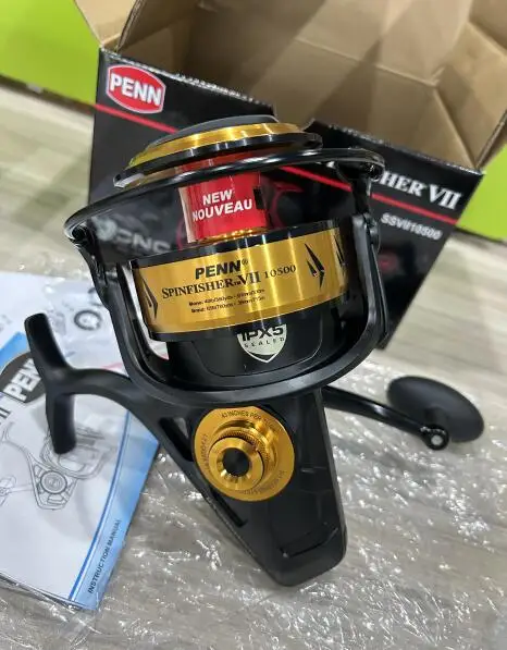 Penn Reel Spinfisher - 金属ボディスピニングフィッシングリール,マグロ,シールデザイン,ペン先,海,塩水,sw 2500-10500,ipx5,オリジナル100%