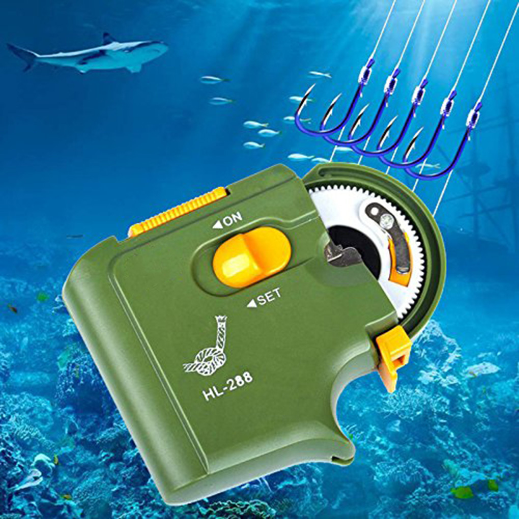 Fishing Line Dispenser - フィッシュフック結束機 HL-288 モデル 3 高インデックスプラスチック防水設計、釣り用の複数のフックサイズ設定付き