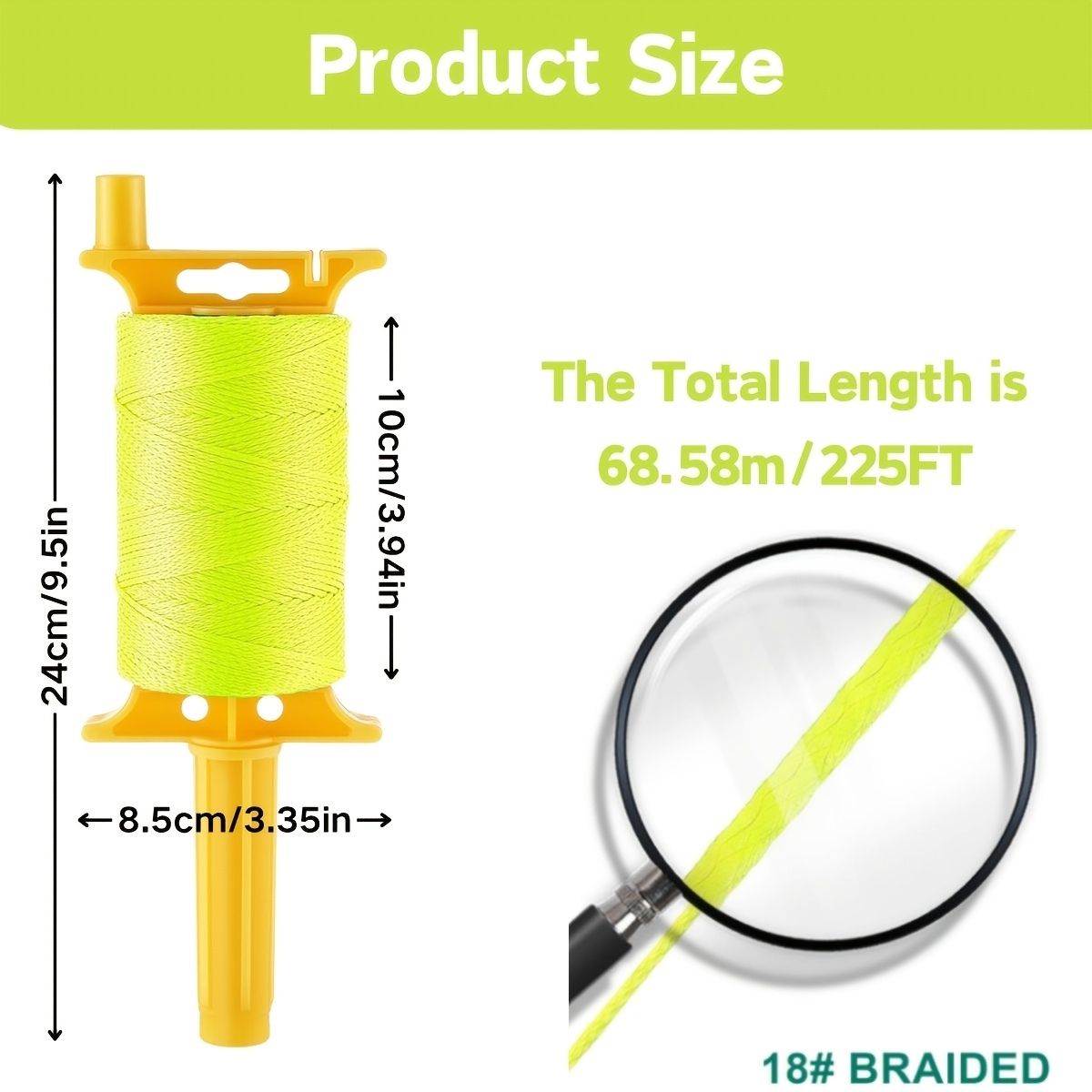 ハンドル付きのメイソンライン。交換可能なリール付き。18本の - Braided Line のレビューと価格